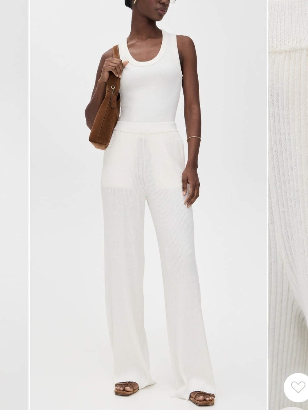 ATM Cotton Cashmere Ribbed Wide Leg Pants size M